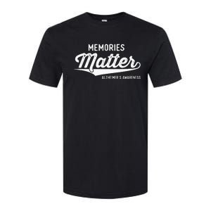 Wear Purple Alzheimers Awareness Gifts Memories Matter Gift Softstyle CVC T-Shirt