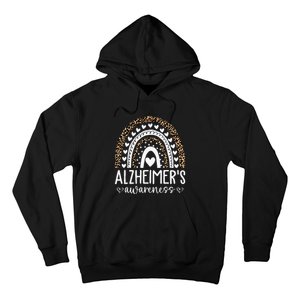 Wear Purple Alzheimers Awareness Leopard Rainbow Hoodie