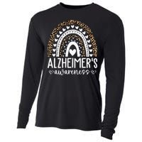 Wear Purple Alzheimers Awareness Leopard Rainbow Cooling Performance Long Sleeve Crew