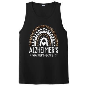 Wear Purple Alzheimers Awareness Leopard Rainbow PosiCharge Competitor Tank