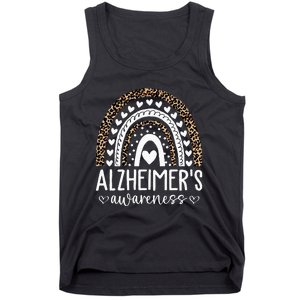 Wear Purple Alzheimers Awareness Leopard Rainbow Tank Top