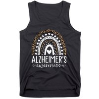 Wear Purple Alzheimers Awareness Leopard Rainbow Tank Top