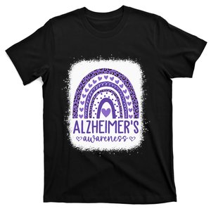 Wear Purple Alzheimers Awareness Leopard Rainbow T-Shirt