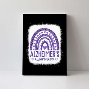 Wear Purple Alzheimers Awareness Leopard Rainbow Canvas