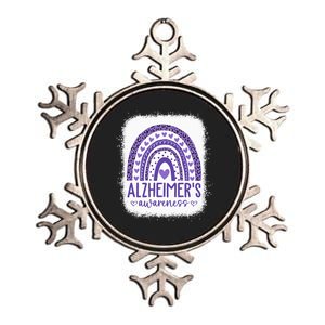 Wear Purple Alzheimers Awareness Leopard Rainbow Metallic Star Ornament