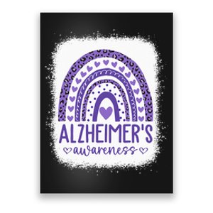 Wear Purple Alzheimers Awareness Leopard Rainbow Poster