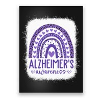 Wear Purple Alzheimers Awareness Leopard Rainbow Poster