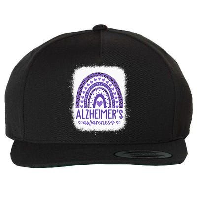 Wear Purple Alzheimers Awareness Leopard Rainbow Wool Snapback Cap