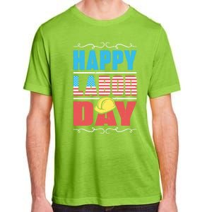 Worker Patriotic American Flag Labor Laborer Happy Labor Day Gift Adult ChromaSoft Performance T-Shirt