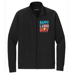 Worker Patriotic American Flag Labor Laborer Happy Labor Day Gift Stretch Full-Zip Cadet Jacket