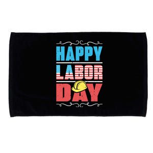 Worker Patriotic American Flag Labor Laborer Happy Labor Day Gift Microfiber Hand Towel