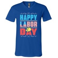 Worker Patriotic American Flag Labor Laborer Happy Labor Day Gift V-Neck T-Shirt