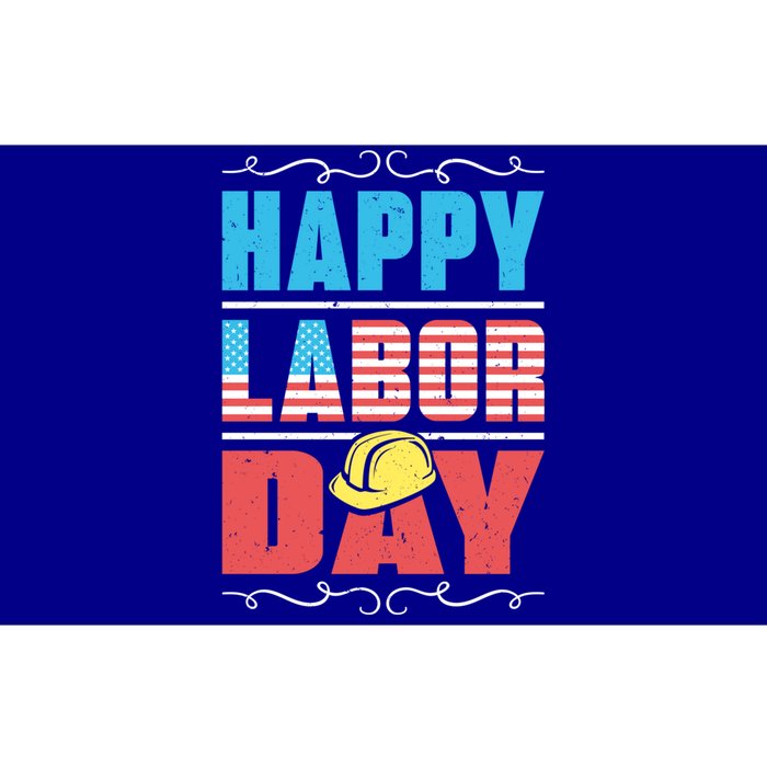 Worker Patriotic American Flag Labor Laborer Happy Labor Day Gift Bumper Sticker