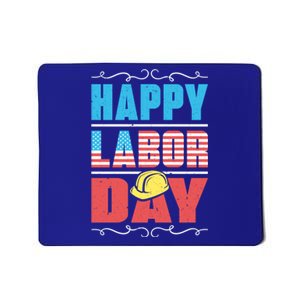 Worker Patriotic American Flag Labor Laborer Happy Labor Day Gift Mousepad