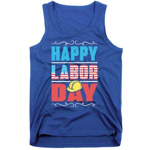 Worker Patriotic American Flag Labor Laborer Happy Labor Day Gift Tank Top