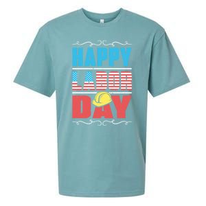 Worker Patriotic American Flag Labor Laborer Happy Labor Day Gift Sueded Cloud Jersey T-Shirt