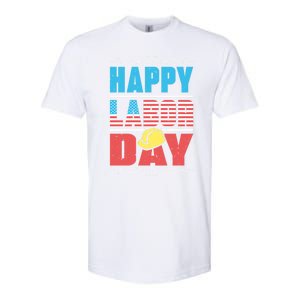 Worker Patriotic American Flag Labor Laborer Happy Labor Day Gift Softstyle CVC T-Shirt