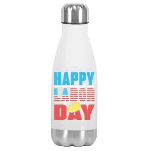 Worker Patriotic American Flag Labor Laborer Happy Labor Day Gift Stainless Steel Insulated Water Bottle