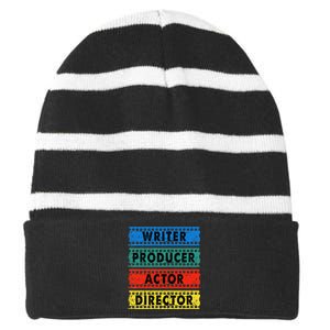 Writer Producer Actor Director Movie Filmmaker Filmmaking Striped Beanie with Solid Band