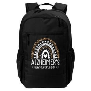 Wear Purple Alzheimer's Awareness Leopard Rainbow Daily Commute Backpack