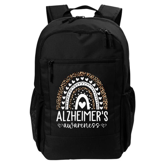 Wear Purple Alzheimer's Awareness Leopard Rainbow Daily Commute Backpack