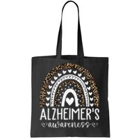 Wear Purple Alzheimer's Awareness Leopard Rainbow Tote Bag