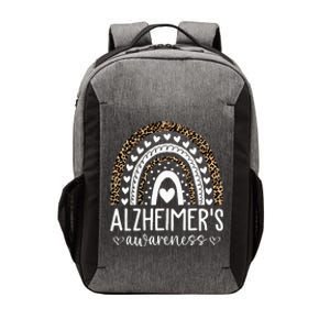 Wear Purple Alzheimer's Awareness Leopard Rainbow Vector Backpack