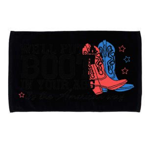 WeLl Put A Boot In Your Ass Western Cow 4th Of July Microfiber Hand Towel