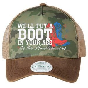 WeLl Put A Boot In Your Ass Western Cow 4th Of July Legacy Tie Dye Trucker Hat