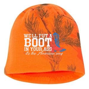 WeLl Put A Boot In Your Ass Western Cow 4th Of July Kati - Camo Knit Beanie