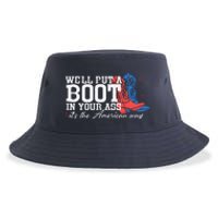 WeLl Put A Boot In Your Ass Western Cow 4th Of July Sustainable Bucket Hat