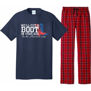 WeLl Put A Boot In Your Ass Western Cow 4th Of July Pajama Set