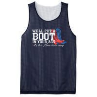 WeLl Put A Boot In Your Ass Western Cow 4th Of July Mesh Reversible Basketball Jersey Tank