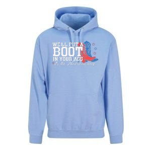 WeLl Put A Boot In Your Ass Western Cow 4th Of July Unisex Surf Hoodie