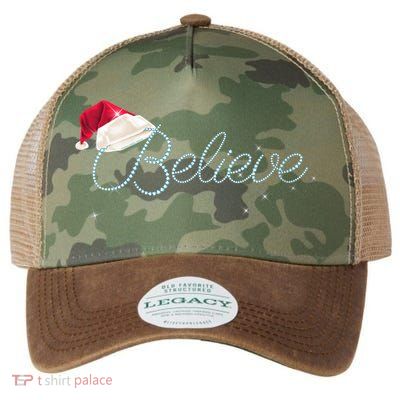 Wo Pretty BELIEVE with Santa Hat Holiday Christmas V-Neck Legacy Tie Dye Trucker Hat