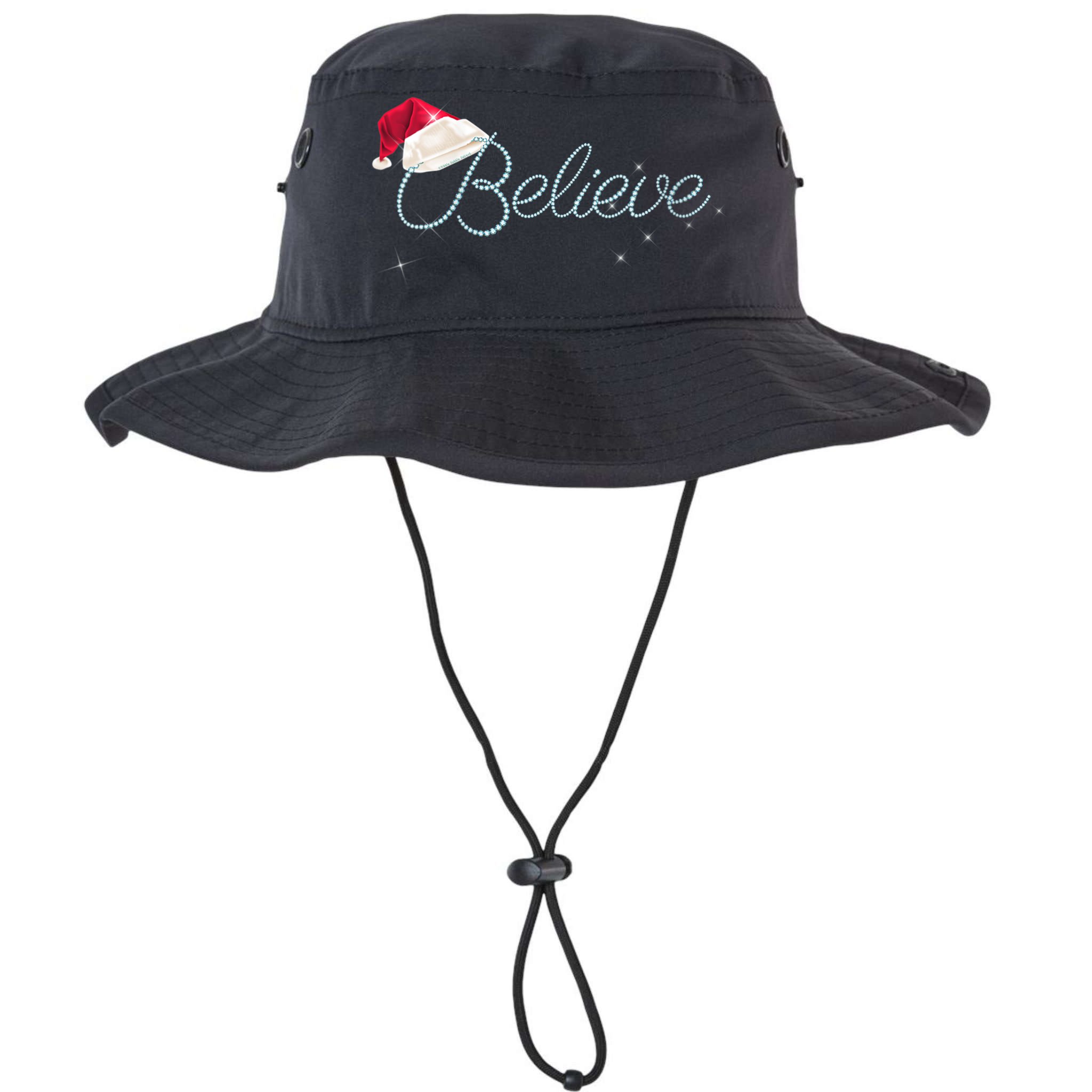 Wo Pretty BELIEVE with Santa Hat Holiday Christmas V-Neck Bucket Hat