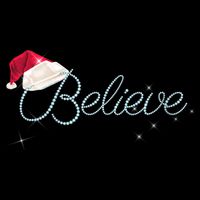 Wo Pretty BELIEVE with Santa Hat Holiday Christmas V-Neck Bucket Hat