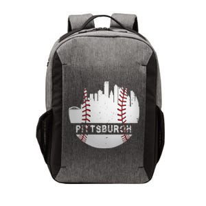 Womens Pittsburgh Baseball Cityscape Distressed Novelty Pirate Gift Vector Backpack