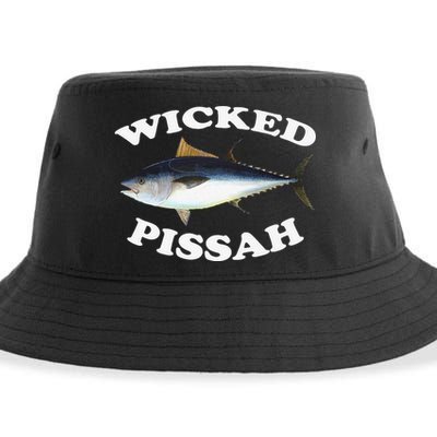 Wicked Pissah Bluefin Tuna Illustration Fishing Angler Gear Sustainable Bucket Hat