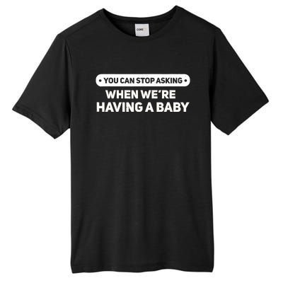 WeRe Pregnant But Mostly Her Matching Baby Announcement Tall Fusion ChromaSoft Performance T-Shirt