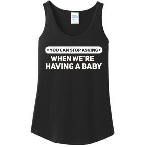 WeRe Pregnant But Mostly Her Matching Baby Announcement Ladies Essential Tank