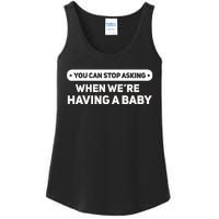 WeRe Pregnant But Mostly Her Matching Baby Announcement Ladies Essential Tank