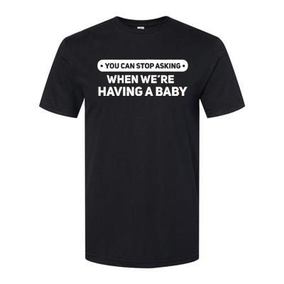 WeRe Pregnant But Mostly Her Matching Baby Announcement Softstyle CVC T-Shirt