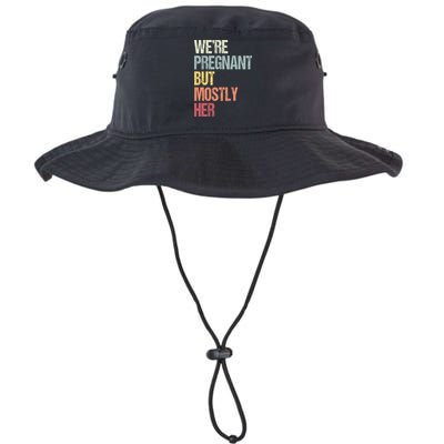 Were Pregnant But Mostly Her For An Expectant Father Gift Bucket Hat
