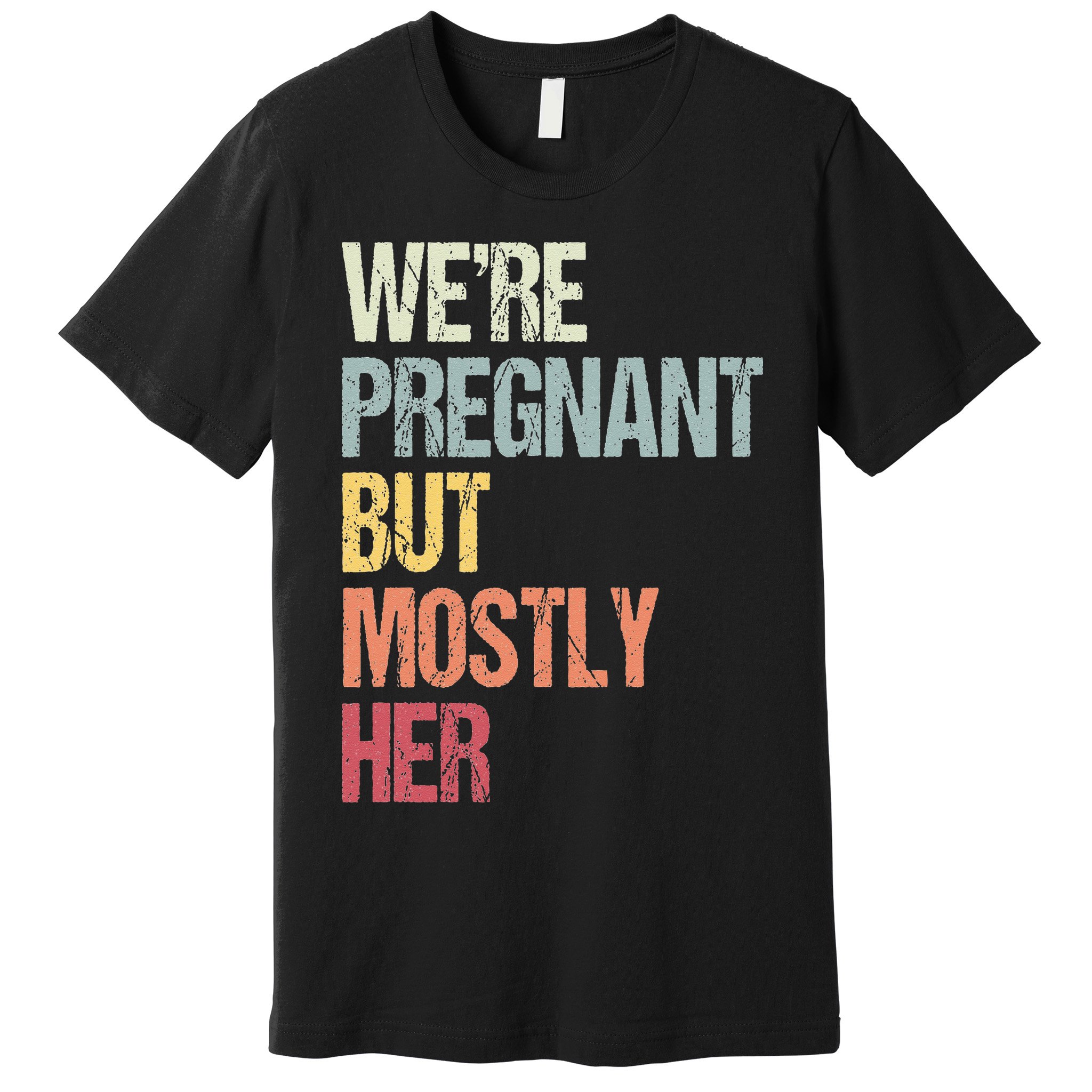 Were Pregnant But Mostly Her For An Expectant Father Gift Premium T-Shirt