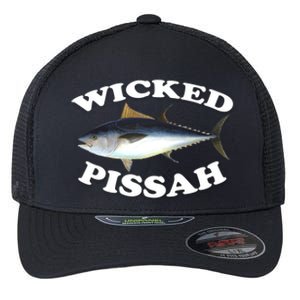 Wicked Pissah Bluefin Tuna Illustration Fishing Angler Gear Gift Flexfit Unipanel Trucker Cap