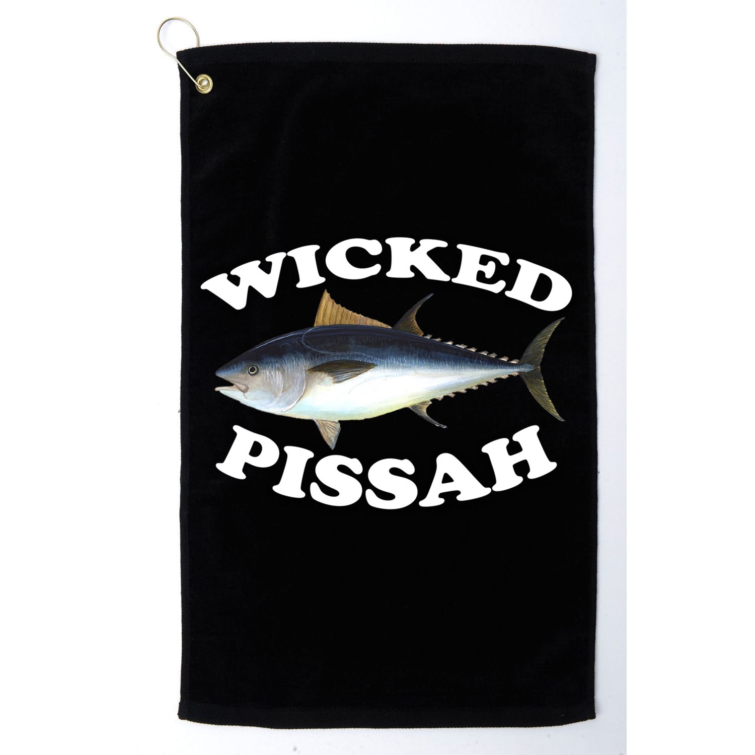 Wicked Pissah Bluefin Tuna Illustration Fishing Angler Gear Gift Golf Towel