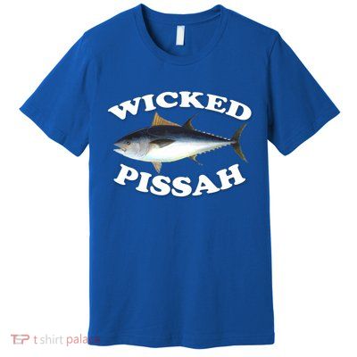 Wicked Pissah Bluefin Tuna Illustration Fishing Angler Gear Gift Premium T-Shirt