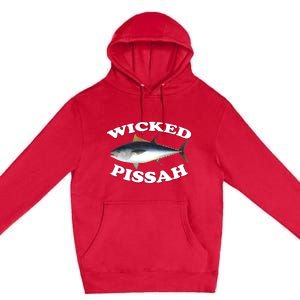 Wicked Pissah Bluefin Tuna Illustration Fishing Angler Gear Gift Premium Pullover Hoodie