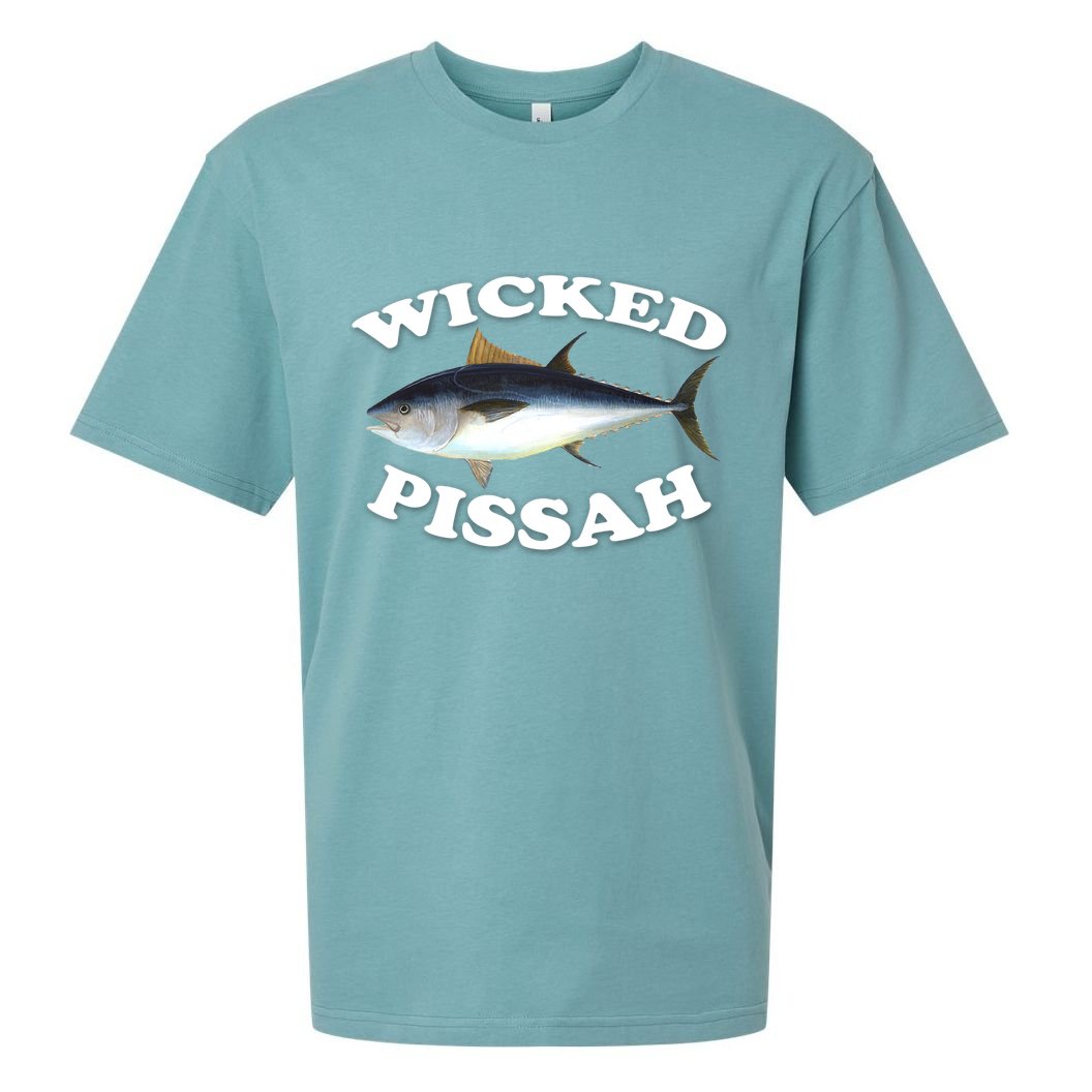 Wicked Pissah Bluefin Tuna Illustration Fishing Angler Gear Gift Sueded Cloud Jersey T-Shirt